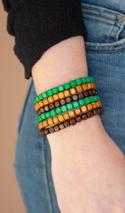 Tropical Tundra Multicolor Wooden Stretch Bracelet