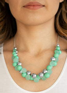 Bubbly Brilliance Green Necklace and Earrings