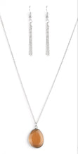 Load image into Gallery viewer, Icy Opalescence Brown and Silver Necklace and Earrings
