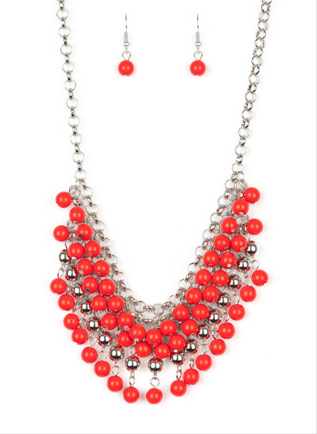 Jubilant Jingle Red Necklace and Earrings