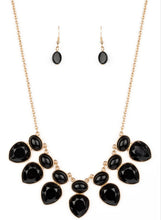 Load image into Gallery viewer, Modern Masquerade Black Necklace and Earrings
