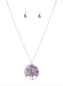 Naturally Nirvana Purple and Silver Necklace and Earrings