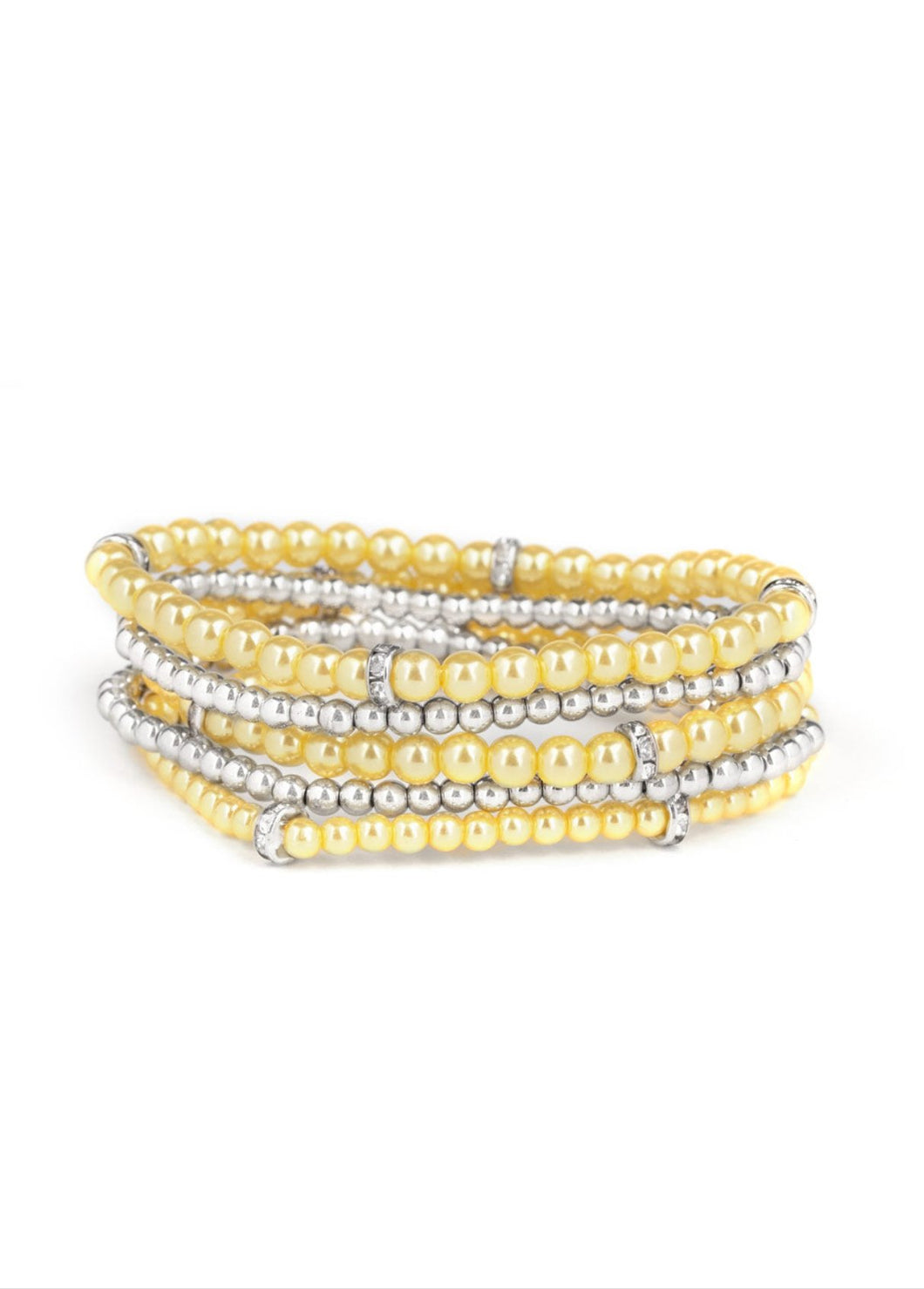 Fiercely Frosted Yellow and Silver Bracelets