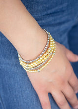 Load image into Gallery viewer, Fiercely Frosted Yellow and Silver Bracelets
