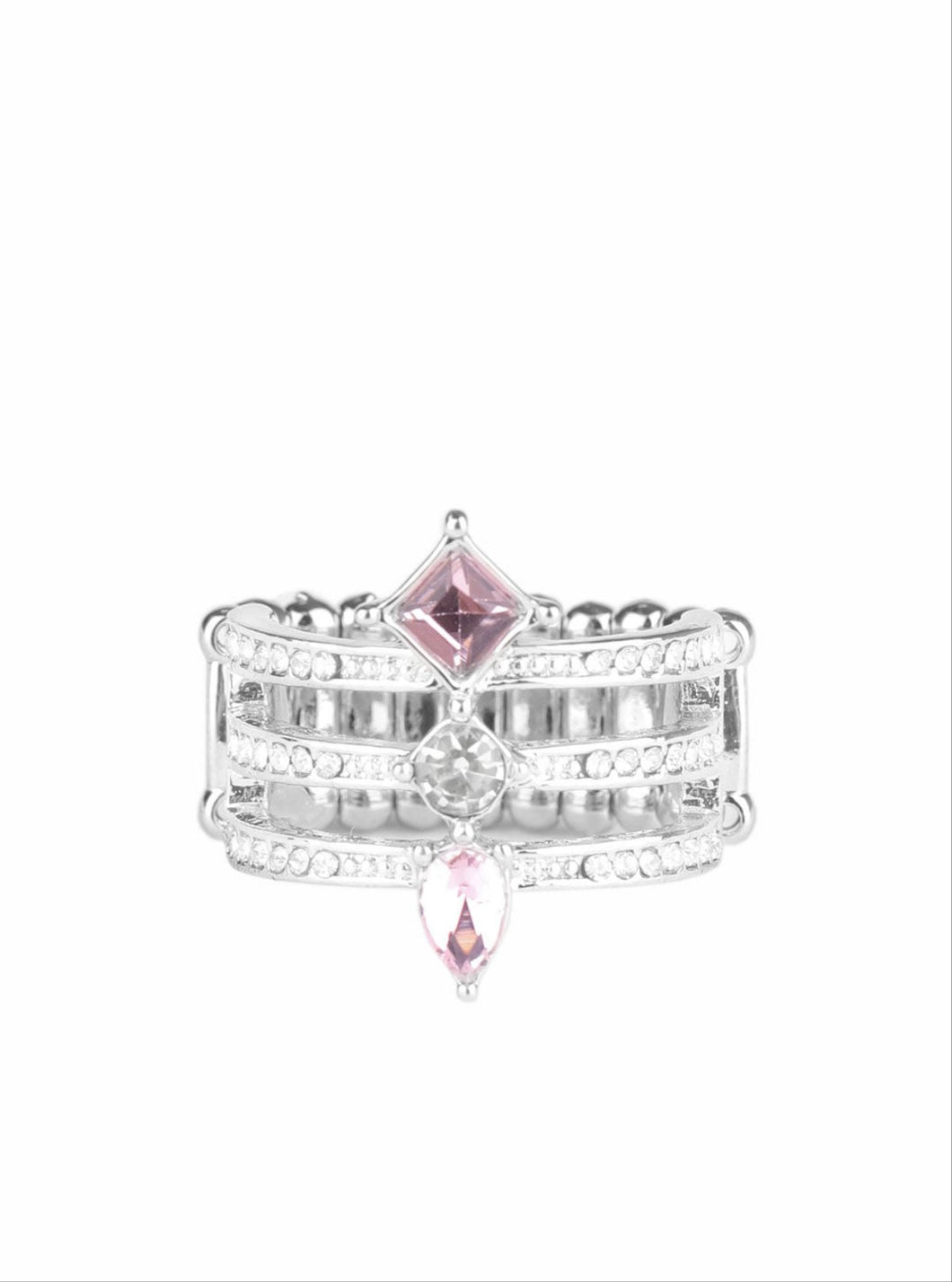 Triple Throne Twinkle Pink Bling Ring
