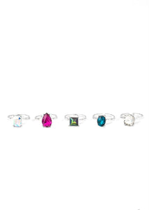 "Assorted Colors and Shapes" Starlet Shimmer (Kids) Rings (Set of 5)
