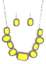 Load image into Gallery viewer, Let&#39;s Get Loud Yellow Necklace and Earrings
