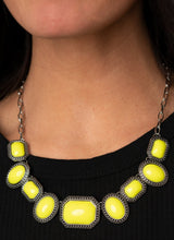 Load image into Gallery viewer, Let&#39;s Get Loud Yellow Necklace and Earrings
