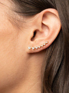 New Age Nebula Gold Ear Crawler Earrings