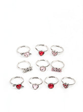 Load image into Gallery viewer, Assorted Colors Valentine&#39;s Starlet Shimmer Kids Rings (Set of 5)

