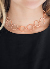 Load image into Gallery viewer, Retro Metro Copper Choker Necklace and Earrings
