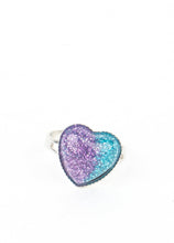 Load image into Gallery viewer, Assorted Colors Glitter Heart Starlet Shimmer (Kids) Rings (Set of 5)
