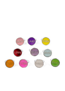 "Assorted Colors Positivity" (Kids) Rings (Set of 10)