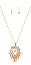 Load image into Gallery viewer, Teasable Teardrops Gold Necklace and Earrings
