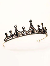 Load image into Gallery viewer, Black Bling Queen Head Crown
