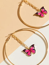 Load image into Gallery viewer, Spread Your Wings Gold Hoop Earrings
