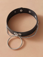 Load image into Gallery viewer, &quot;Chained Up&quot; Black Leather Jewelry Set
