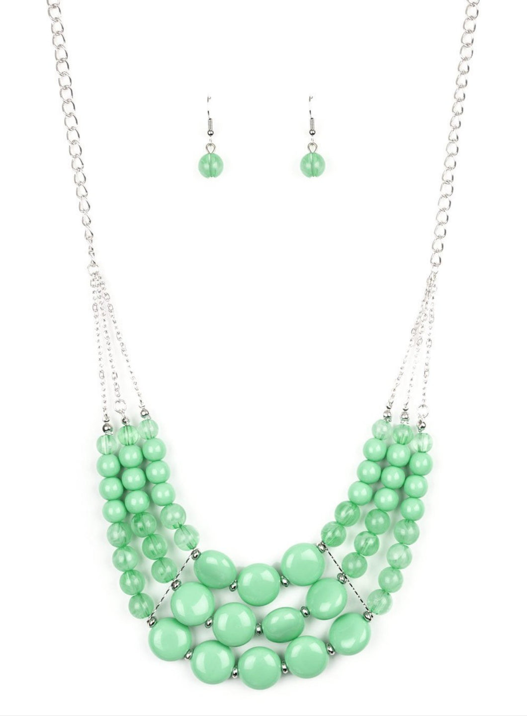Flirtatiously Fruity Green Necklace and Earrings