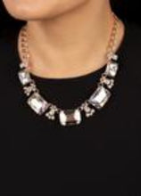 Load image into Gallery viewer, &quot;Flawlessly Famous&quot; and Multicolor Bling Necklace and Earrings.
