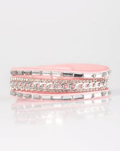 "Girl Hustle" Pink Wrap Bracelet
