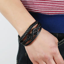Load image into Gallery viewer, Braided Infinity Black Unisex Bracelet
