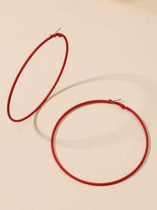 A Touch of Red Hoop Earrings