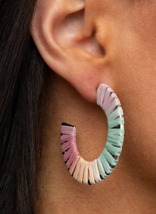 String Hoop Multicolored Earrings