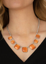 Load image into Gallery viewer, Aura Allure Orange Cat&#39;s Eye Necklace and Earrings
