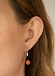 Aura Allure Orange Cat's Eye Necklace and Earrings
