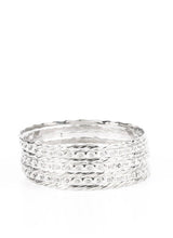 Load image into Gallery viewer, Back-To-Back Stacks Silver Bracelet
