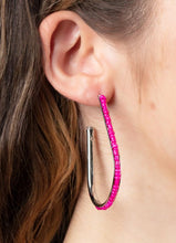 Load image into Gallery viewer, Beaded Bauble Pink Hoop Earrings
