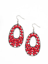 Load image into Gallery viewer, Beaded Shores Red Earrings
