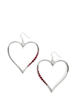 Load image into Gallery viewer, &quot;Love Kiss&quot; Red Heart Earrings
