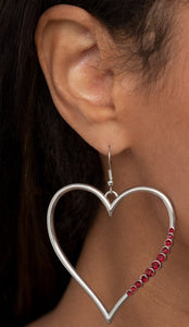Bewitched Kiss Red Heart Earrings