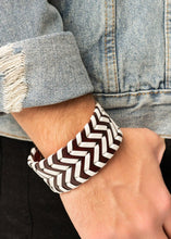 Load image into Gallery viewer, &quot;Biker Badlands&quot; Brown and White Wrap Bracelet

