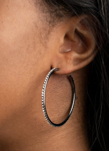 By Popular Vote Black Hoop Earrings