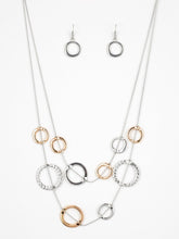 Load image into Gallery viewer, Ageless Aesthetics Silver and Gold Necklace and Earrings
