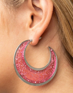 Charismatically Curvy Pink Hoop Earrings