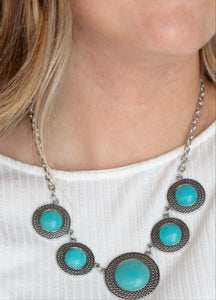 Circle The Wagons Turquoise Necklace and Earrings
