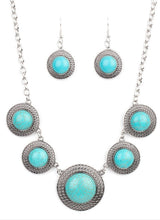 Load image into Gallery viewer, Circle The Wagons Turquoise Necklace and Earrings
