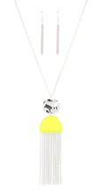 Load image into Gallery viewer, Color Me Neon Yellow/Green Necklace and Earrings
