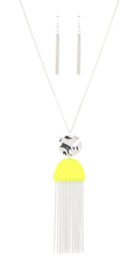 Color Me Neon Yellow/Green Necklace and Earrings