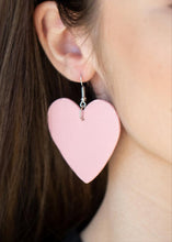 Load image into Gallery viewer, Country Crush Pink Leather Heart Earrings
