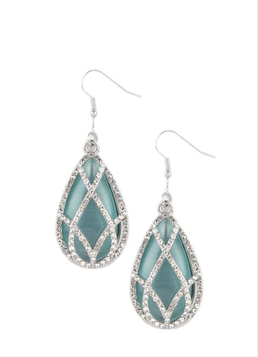 Crawling With Couture Blue Cat's Eye Earrings