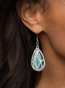 Crawling With Couture Blue Cat's Eye Earrings