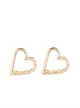 Load image into Gallery viewer, Cupid, Who? Gold Heart Earrings
