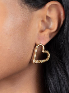 Cupid, Who? Gold Heart Earrings