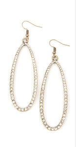 Dazzling Decorum Brass and Bling Earrings