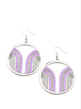 Load image into Gallery viewer, Delightfully Deco Purple Earrings

