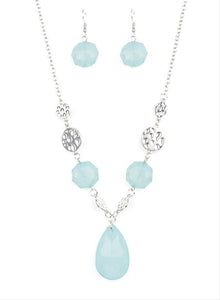 DEW What You Wanna DEW Light Blue Necklace and Earrings